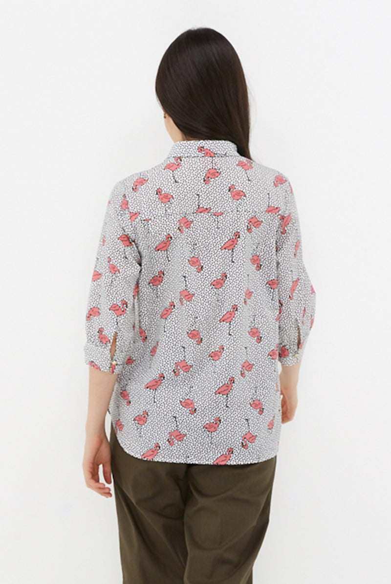 Nadine Blouse Flamingo Print