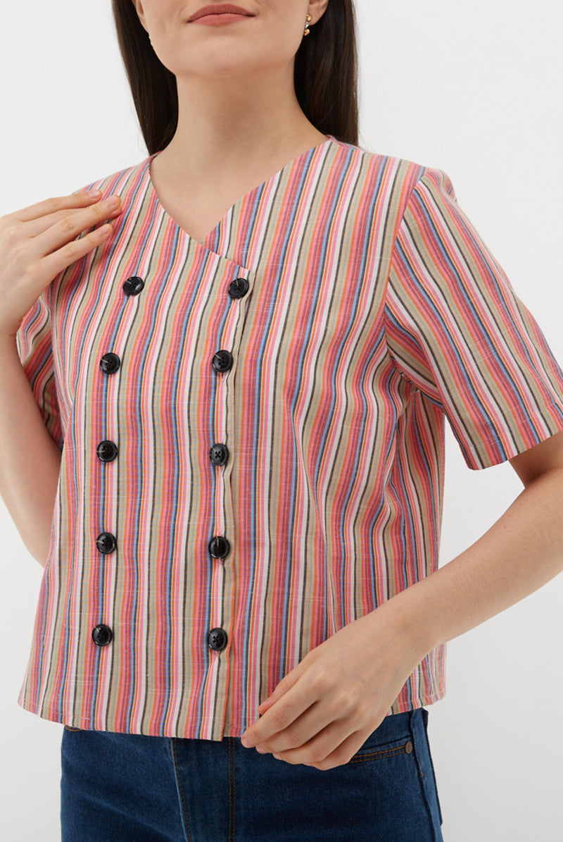 Esther Blouse Pink Stripe