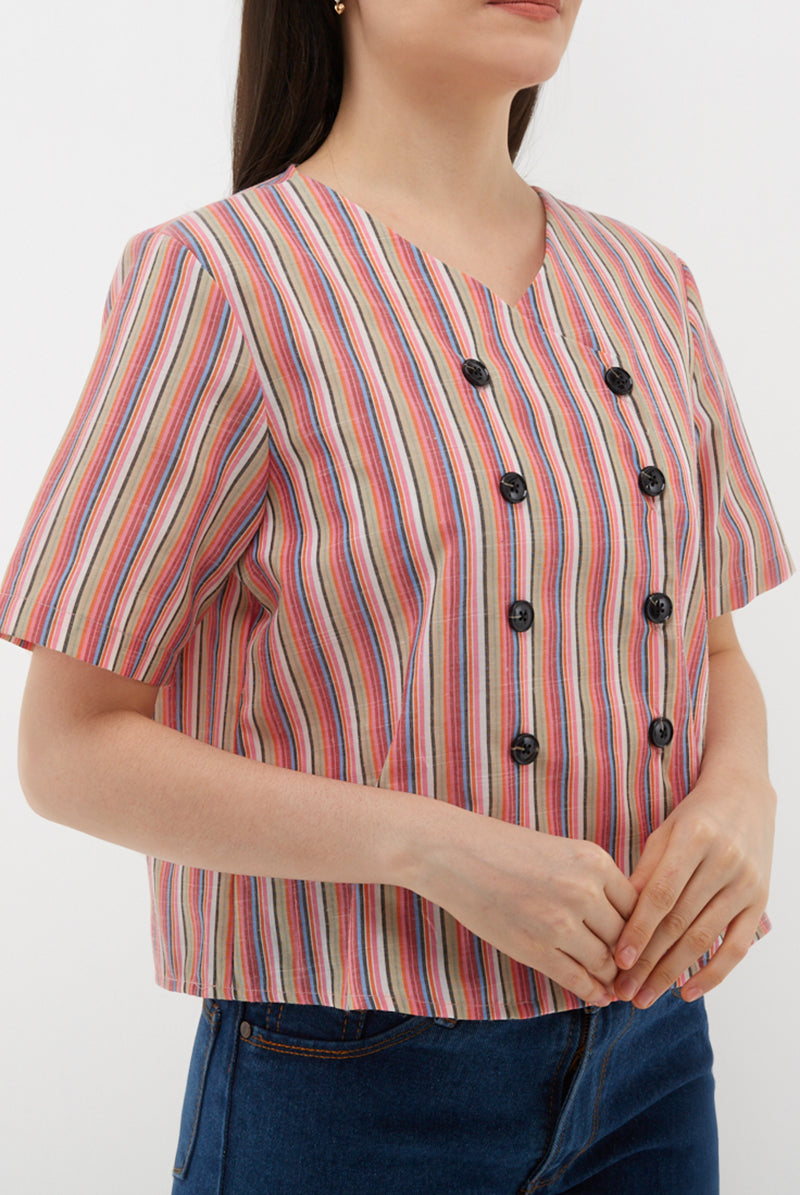 Esther Blouse Pink Stripe